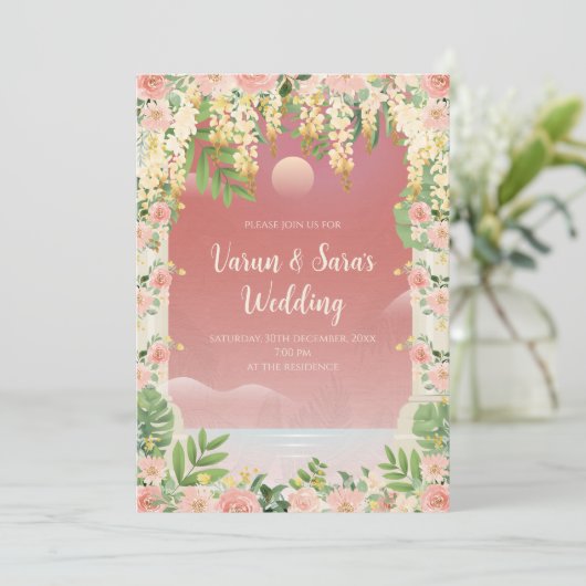 Carte mariage indienne d'invitation numérique (Debout devant)