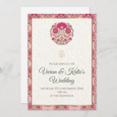 Carte Mariage indienne et invitations à un mariage (Devant / Derrière)