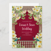 Carte mariage indienne Invitations hindoues numéri (Devant / Derrière)