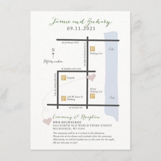 Carte mariage Invitation - Conception personnalisé (Devant)