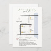 Carte mariage Invitation - Conception personnalisé (Devant / Derrière)