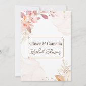 Carte mariage Invitation rose et marron (Dos)