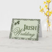 Carte mariage irlandaise avec shamrock (Fleur jaune)