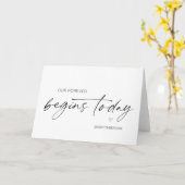 Carte Mariage Jour de la salle Mariée Notre Forever comm (Fleur jaune)