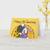 Carte Mariage - Joyeux 4ème anniversaire de mariage (Fleur jaune)