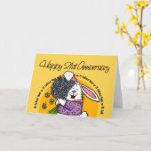 Carte Mariage - Joyux 21e Anniversaire (Fleur jaune)
