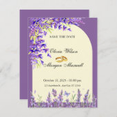 carte mariage lavande (Devant / Derrière)