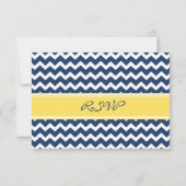 Carte Mariage Lemon Blue Chevron RSVP (Dos)