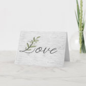 Carte Mariage Love Leaf sur Birch (Devant)