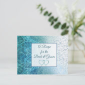 Carte mariage Mandala bleu turquoise Recette (Debout devant)