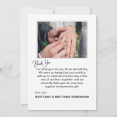 Carte Mariage manuscrit moderne 2 Merci photo (Dos)