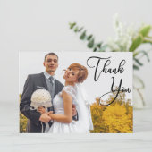 Carte Mariage manuscrit moderne 2 Merci photo (Debout devant)