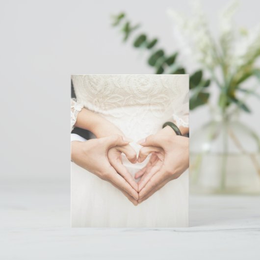 Carte Mariage Mariage de coeur Mains Mariage romantique (Debout devant)