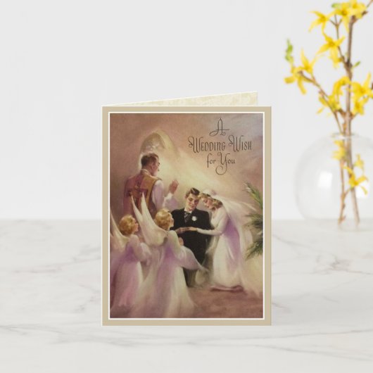 Carte Mariage mariage Mariage Mariage mariée Groom Anges (Fleur jaune)