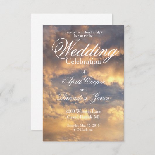 Carte mariage Mariage Sunset (Devant / Derrière)