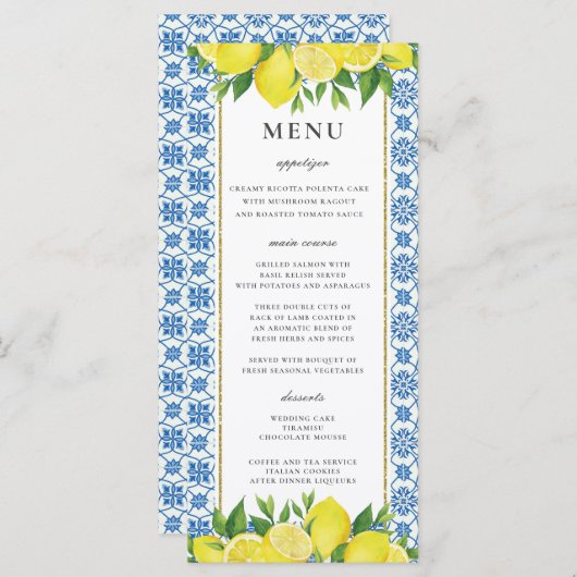 Carte Mariage méditerranéenne Lemon Foliage (Devant / Derrière)
