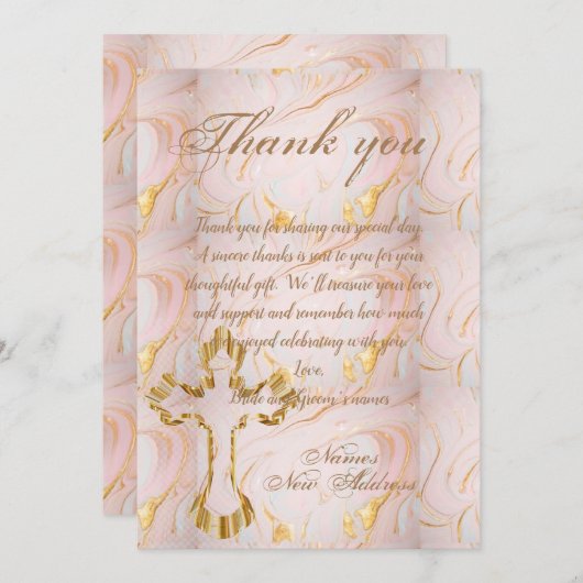 Carte Mariage Merci (Devant / Derrière)