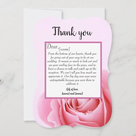 Carte mariage Merci (Devant)