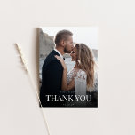 Carte Mariage Merci avec photo<br><div class="desc">Si vous aimez le classique,  ce design simple est parfait pour vous. Cette carte présente un design élégant,  avec un arrière - plan beige avec une chambre pour une photo personnalisée. La police classique beige et marron sous l'image est moderne et simple.</div>