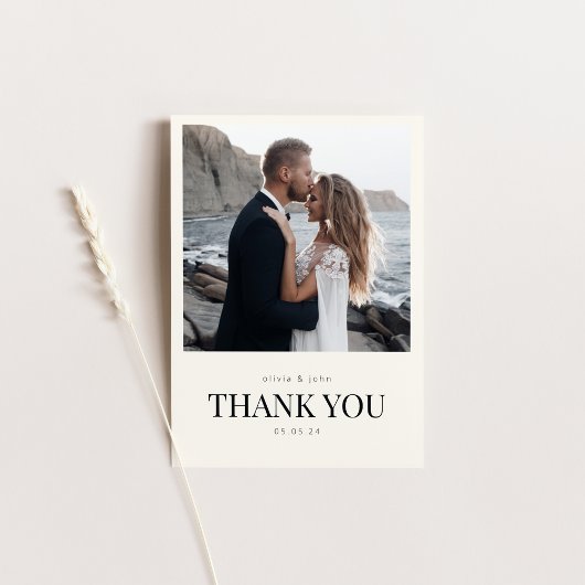 Carte Mariage Merci avec photo