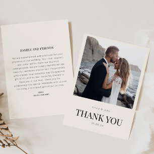 Carte Mariage Merci avec photo et message