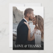 Carte Mariage Merci avec photo et message (Devant)