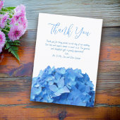 Carte mariage Merci Blue Hydrangea Flowers