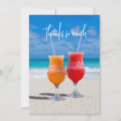 Carte Mariage Merci de boissons de plage (Devant)