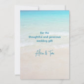 Carte Mariage Merci de boissons de plage (Dos)