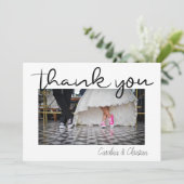 Carte Mariage Merci de script amusant (Debout devant)