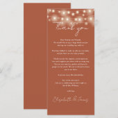 Carte Mariage Merci en terre cuite (Devant / Derrière)