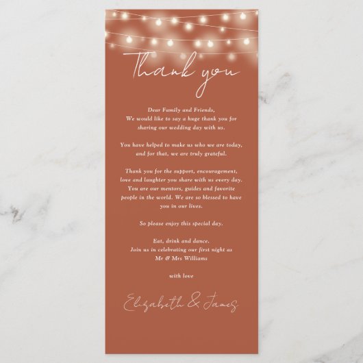 Carte Mariage Merci en terre cuite (Devant)