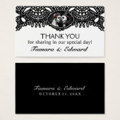 Carte Mariage Merci Halloween Skeletons Élégant (Devant & derrière)