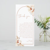 Carte Mariage Merci Note, Boho Napkin Merci Note (Debout devant)