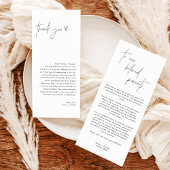 Carte Mariage Merci Note, Mariage minimaliste Napkin