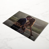 Carte mariage Merci photo Rose Gold Foil (Rotation)