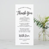 Carte mariage Merci Place - Hello Script (Debout devant)