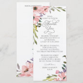 Carte mariage Merci Place - Rose à thé (Devant / Derrière)