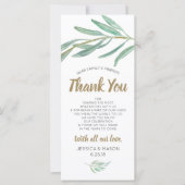 Carte mariage Merci Place - Verdure rustique (Devant)