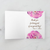 Carte Mariage Merci rose (Intérieur)