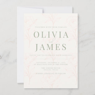 Carte Mariage Minimaliste dans un Jardin Botanique de Ve