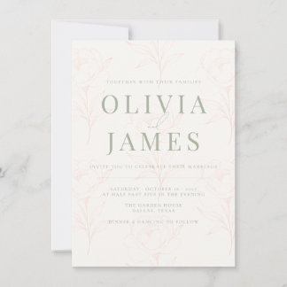 Carte Mariage Minimaliste dans un Jardin Botanique de Ve