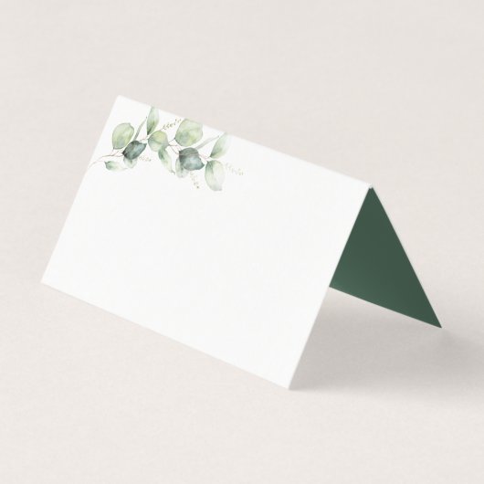 Carte Mariage minimaliste Eucalyptus Green (Front)