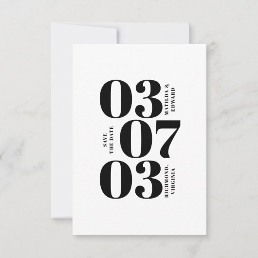 Carte Mariage minimaliste moderne, graphique enregistrer (Devant)