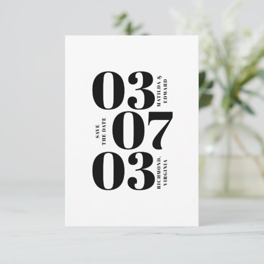 Carte Mariage minimaliste moderne, graphique enregistrer (Debout devant)