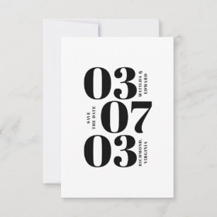 Carte Mariage minimaliste moderne, graphique enregistrer