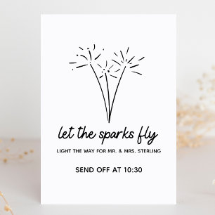 Carte Mariage minimaliste moderne Sparkler Envoi