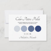 Carte Mariage Moderne à l'aquarelle Bleu de la Côte (Devant)