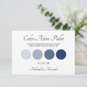 Carte Mariage Moderne à l'aquarelle Bleu de la Côte (Debout devant)