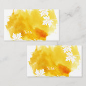 Carte mariage moderne aquarelle jaune (Devant / Derrière)